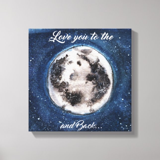 Liebe zum Mond und zurück Leinwanddruck (Vorderseite)