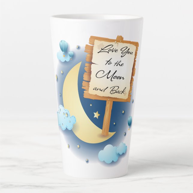 Liebe zum Mond und zurück Milchtasse (Vorderseite)