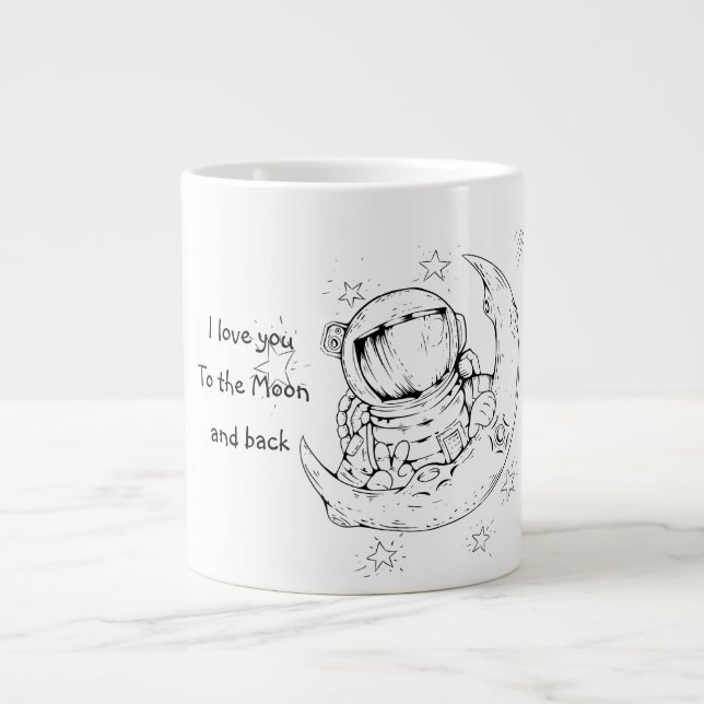 Liebe zum Mond und zurück / Romantik Jumbo-Tasse (Vorderseite)