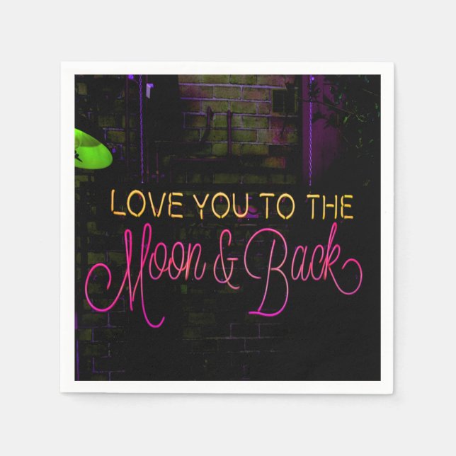 Liebe zum Mond und zurück Serviette (Vorderseite)