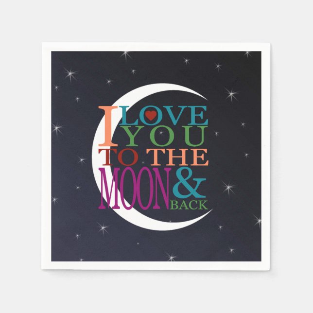 Liebe zum Mond und zurück Serviette (Vorderseite)