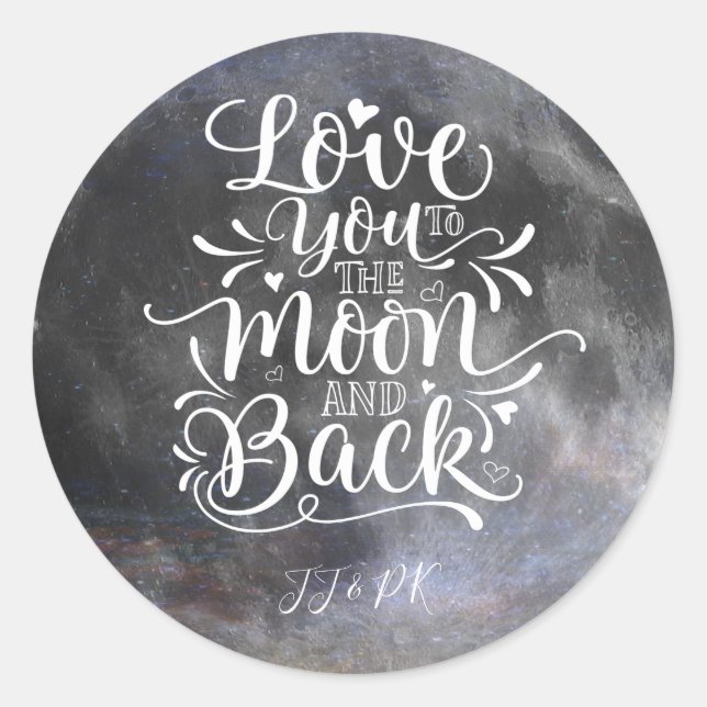 Liebe zum Mond und zurück Sticker (Vorderseite)