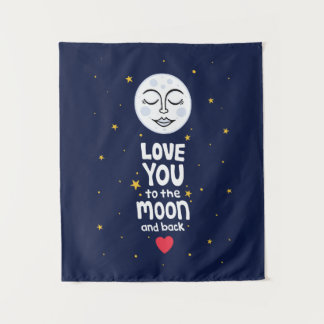 Liebe zum Mond und zurück Wandteppich