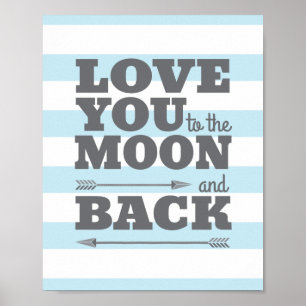 Liebe zum Moon and Back Kinderzimmer Poster