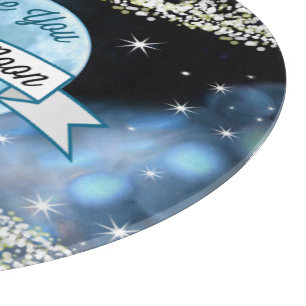 Liebe zum Muster "Mond und Rücken Sterne" Schneidebrett