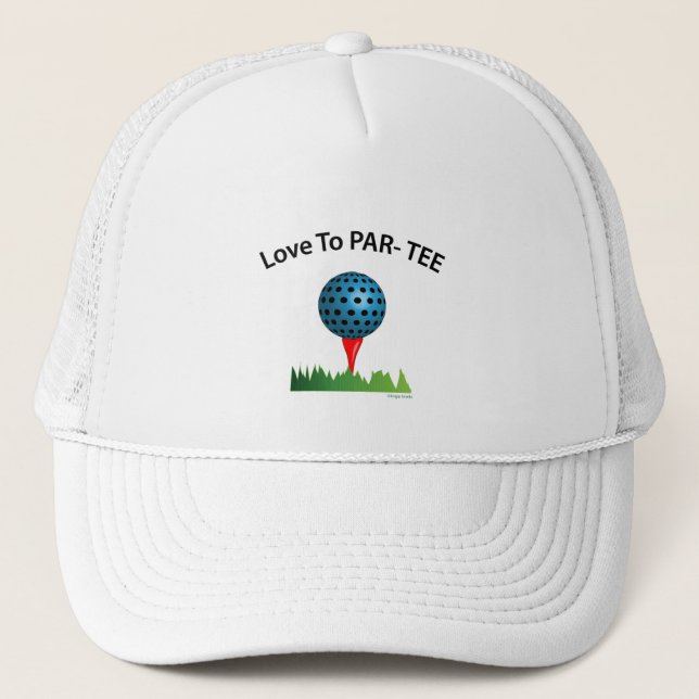 Liebe zum PAR-T-SHIRT mit Golfball, Spaß Cool Golf Truckerkappe (Vorderseite)