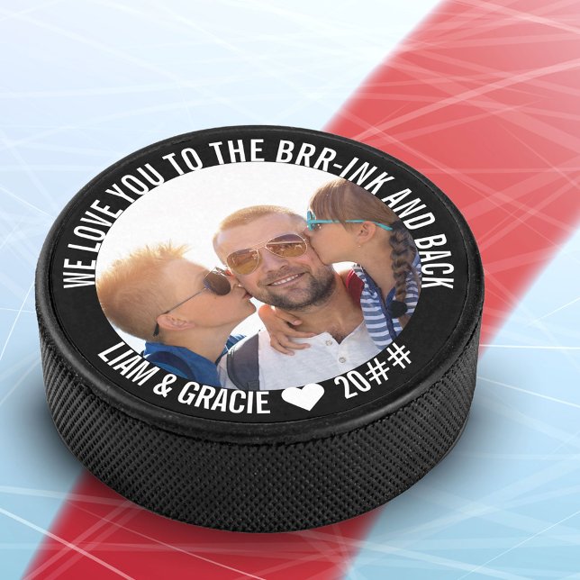 Liebe zum Personalisierten Foto "Brrink & Back" Eishockey Puck (Von Creator hochgeladen)