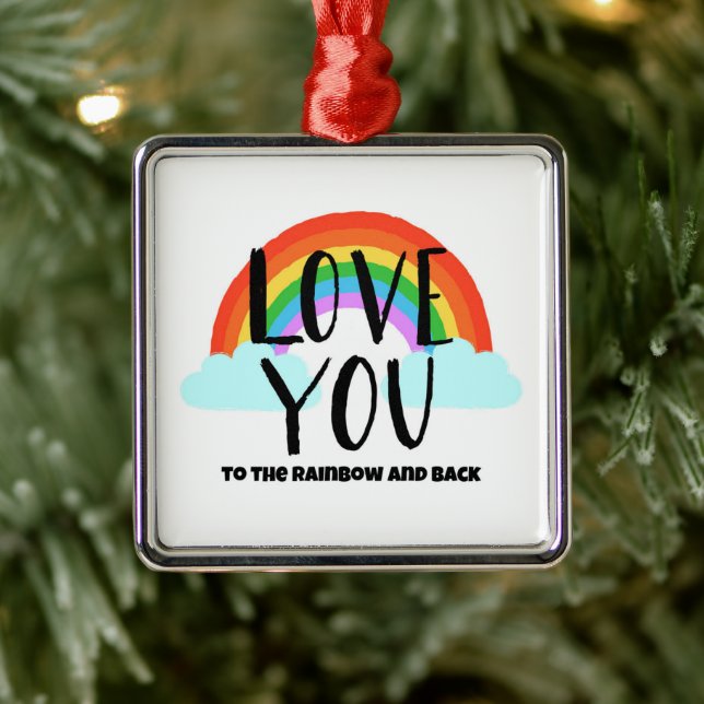 Liebe zum Regenbogen und zurück Ornament Aus Metall (Baum)