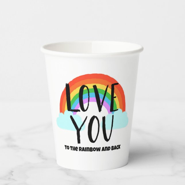 Liebe zum Regenbogen und zurück Pappbecher (Links)