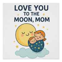 Liebe zum T - Shirt der Mama auf dem Mond