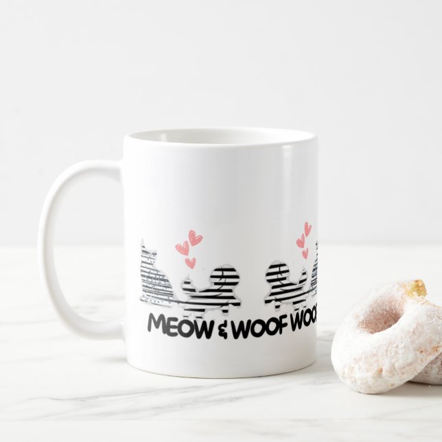 Liebe zum Thema Katze und Hunde Tasse (Mit Donut)