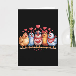 Liebe zum Valentinstag Hühnerherde Süßes Outfit fü Karte