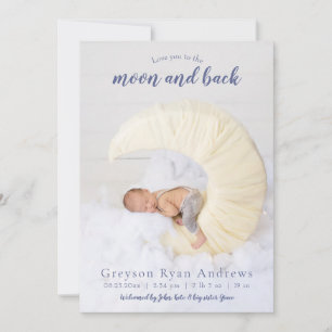 Liebe zur Ankündigung von Mond und Back Baby