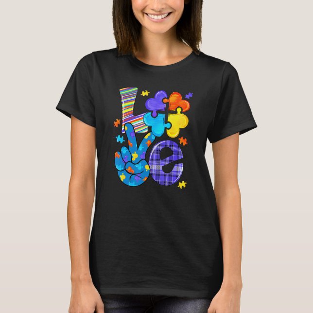 Liebe zur Aufklärung über Autismus Brief Niedliche T-Shirt (Vorderseite)