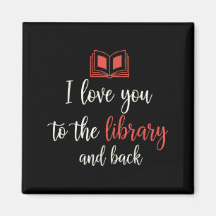 Liebe zur Bibliothek und zurück lustige Bibliothek Magnet