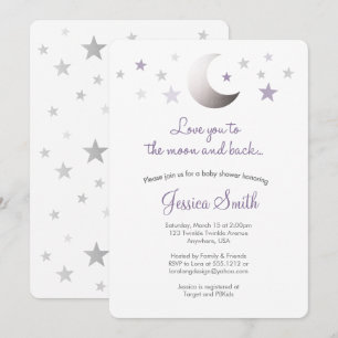 Liebe zur Mond & Back Baby Dusche Einladung