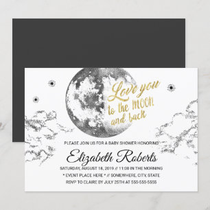 Liebe zur Mond- und Rückendusche Einladung