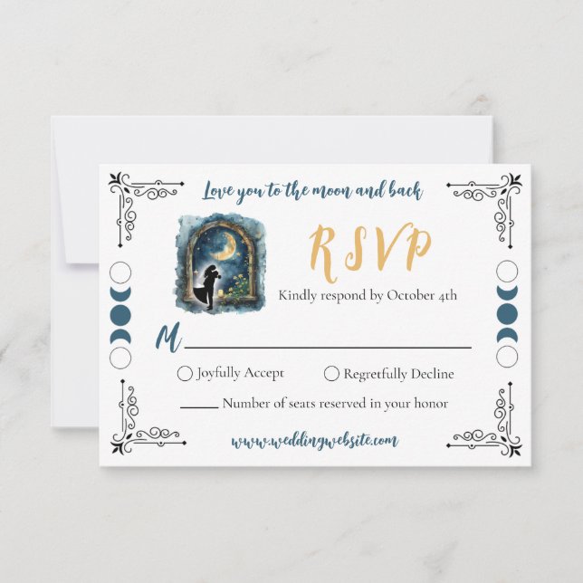 Liebe zur RSVP-Karte für die Mondfeier Einladung (Vorderseite)
