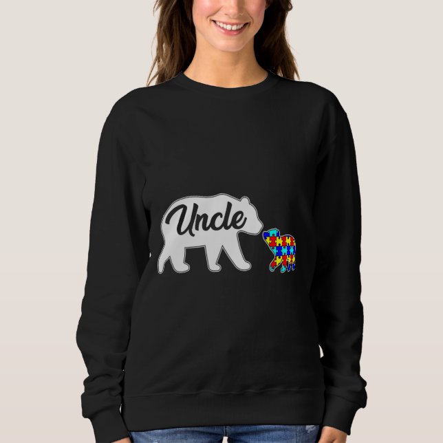 Liebe zur Unterstützung der Bärenautismus-Sensibil Sweatshirt (Vorderseite)
