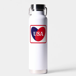 Liebe zur USA Patriotische rote weiße blaue einfac Trinkflasche