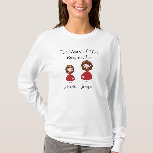 Liebe zwei Gründe I, die eine Mama ist T-Shirt (Vorderseite)