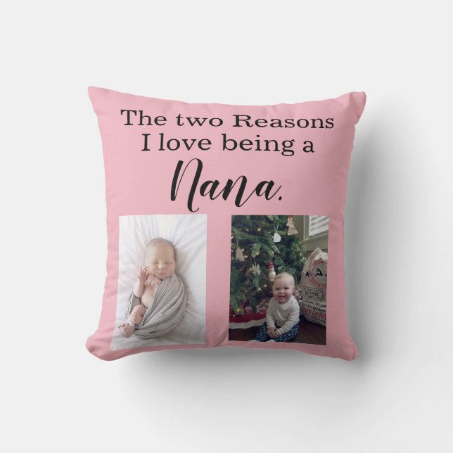 Liebe zwei Gründe I, die eine Nana personalisiert Kissen (Vorderseite)