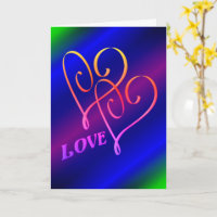 Liebe Zwei Herzen Regenbogen Personalisiert