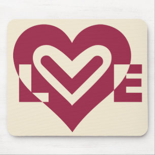 Liebe Zwei-Tone-Wein Lila Mousepad