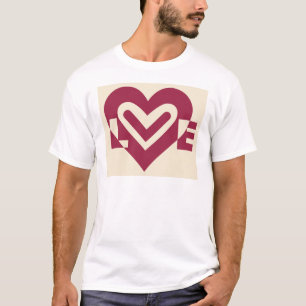 Liebe Zwei-Tone-Wein Lila T-Shirt