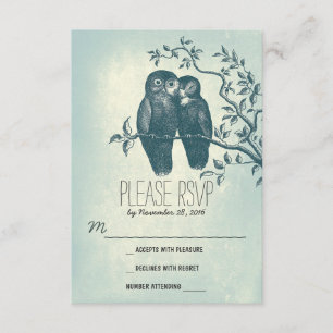 Liebeeulen süß und niedliche Hochzeit UAWG-Karten RSVP Karte