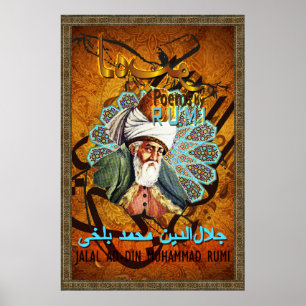 Liebegedichte durch RUMI - Plakatgold, Wolldecke, Poster