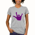 Liebehand, Zeichensprache in Lila auf T-Shirt