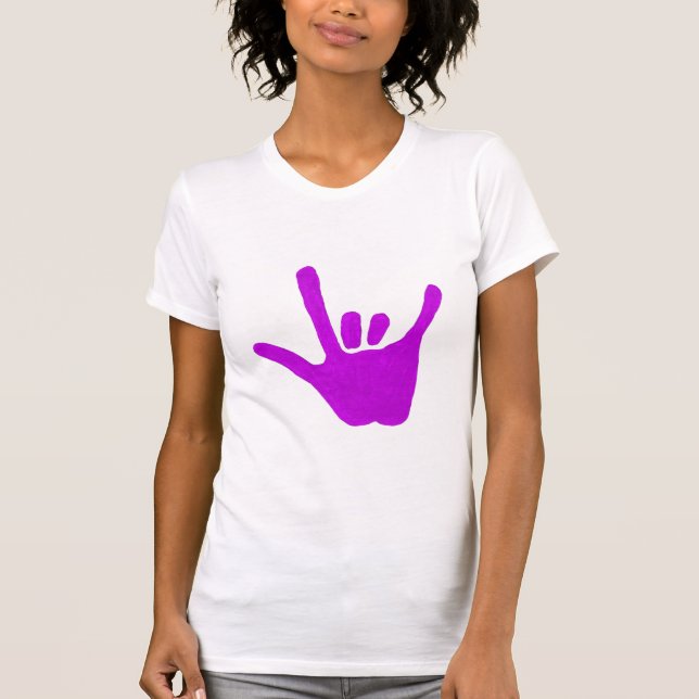 Liebehand, Zeichensprache in Lila, Shirts (Vorderseite)