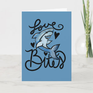 Lieben BITES lustiger Valentinstag Hai Karte