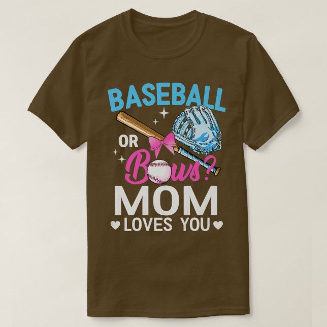 Lieben der Baseball- oder Bows-Mama, die Sie Gesch T-Shirt (Design vorne)