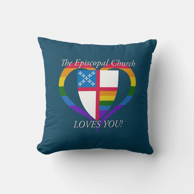 Lieben der Bischofskirche du LGBTQ PRIDE Kissen (Vorderseite)