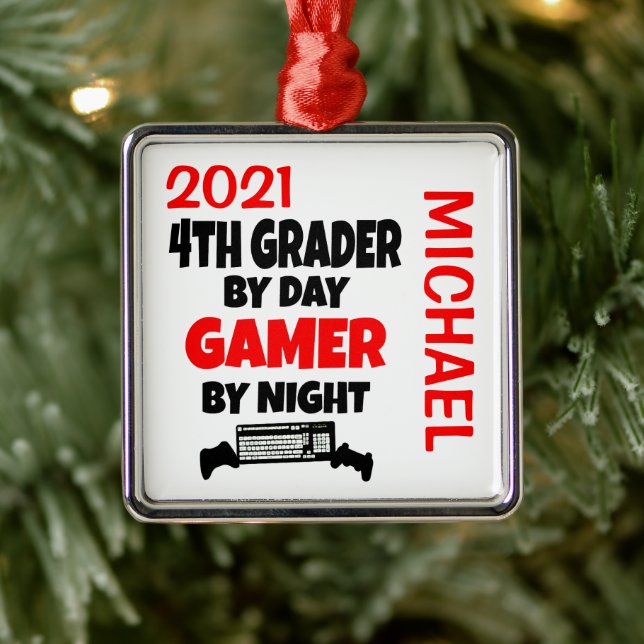 Lieben der vierten Klasse Videospiele CUSTOM Ornament Aus Metall (Baum)