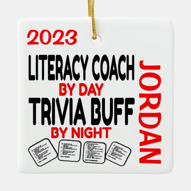 Lieben des Alphabets Coach spielen Trivia CUSTOM Keramikornament (Vorderseite)