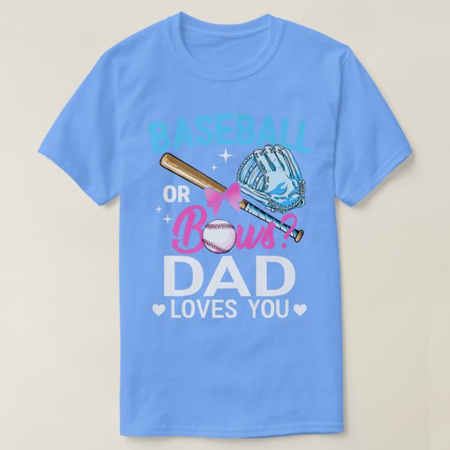 Lieben des Baseball-oder Bows-Vaters Sie Geschlech T-Shirt (Design vorne)