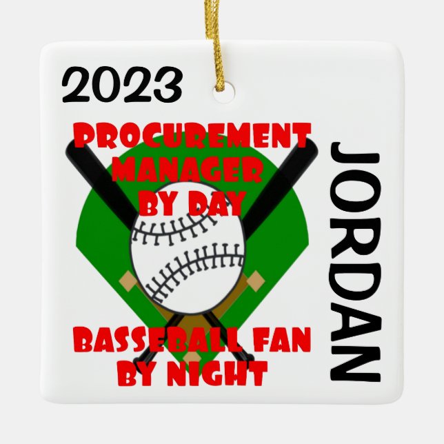 Lieben des Beschaffungsleiters Baseball CUSTOM Keramikornament (Vorderseite)