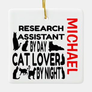 Lieben des Forschungsassistenten Cats CUSTOM Keramikornament