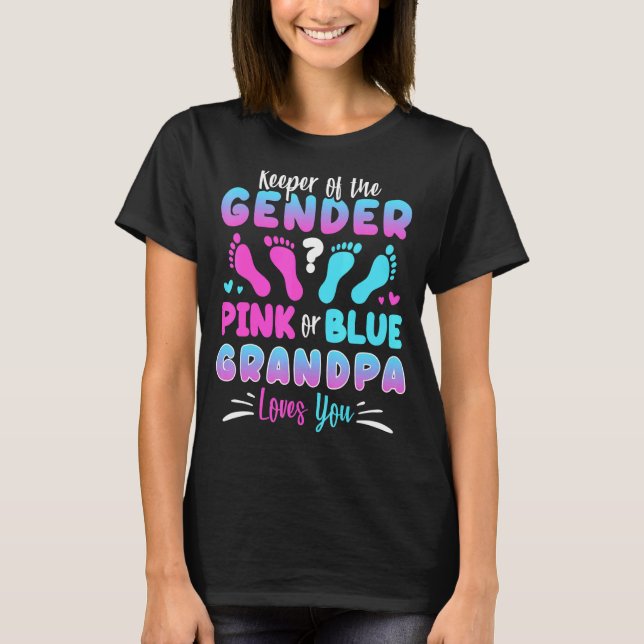 Lieben des Geschlechts Rosa oder Blau Opa itte T-Shirt (Vorderseite)