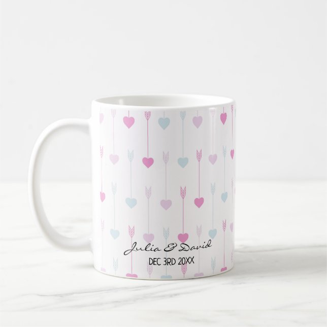 Lieben Jahrestag Personalisiert Kaffeetasse (Links)