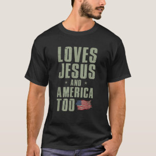 Lieben Jesus und Amerika zu 4. Juli Patriotic T-Shirt