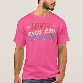 Lieben Jesus und Amerika zu Christlichen 4. Juli T-Shirt