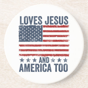 Lieben Jesus und Amerika zu Gott Christlichen 4. Getränkeuntersetzer