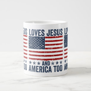Lieben Jesus und Amerika zu Gott Christlichen 4. Jumbo-Tasse