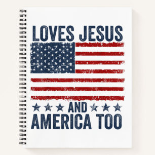 Lieben Jesus und Amerika zu Gott Christlichen 4. Notizbuch