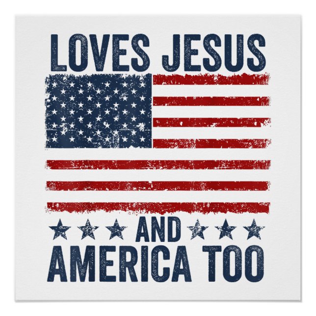 Lieben Jesus und Amerika zu Gott Christlichen 4. Poster (Vorderseite)