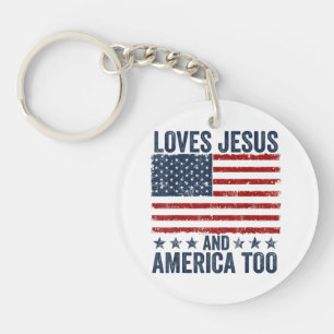Lieben Jesus und Amerika zu Gott Christlichen 4. Schlüsselanhänger